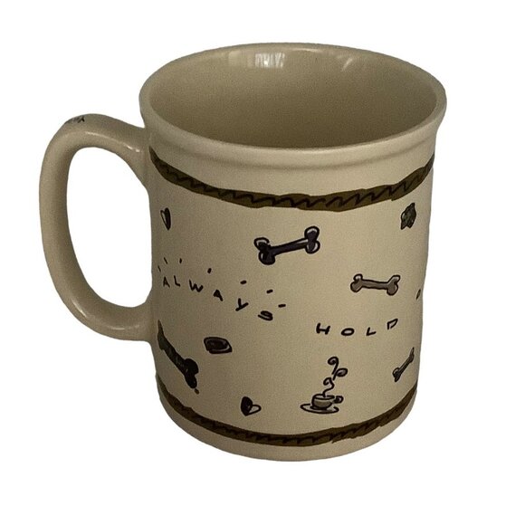 Vtg 1997 Three Dog Bakery Coffee Mug Cup ALWAYS HOLD OUT FOR TREATS YUM Funny - Picture 1 of 7